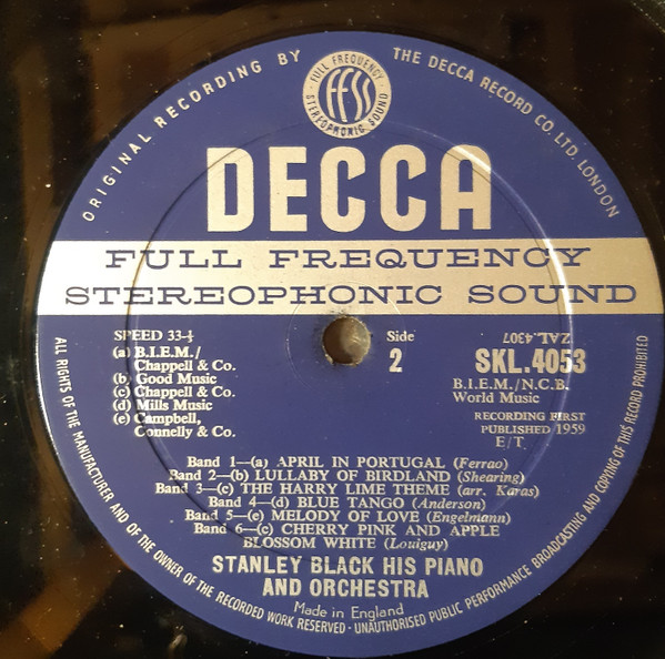 Stanley Black - Plays The Big Instrumental Hits | Decca (SKL 4053) - 3 Stanley Black - Plays The Big Instrumental Hits | Decca (SKL 4053) - 3