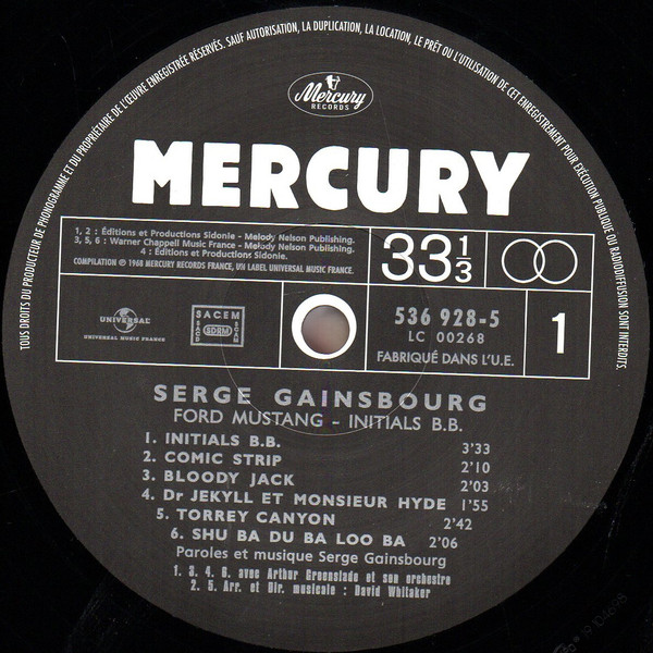 Serge Gainsbourg - Initials B.B. | Mercury (536 928-5) - 3