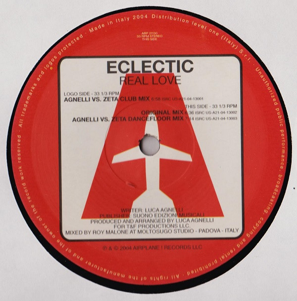 Eclectic - Real Love | Airplane! Records (ARP 21130) - 3