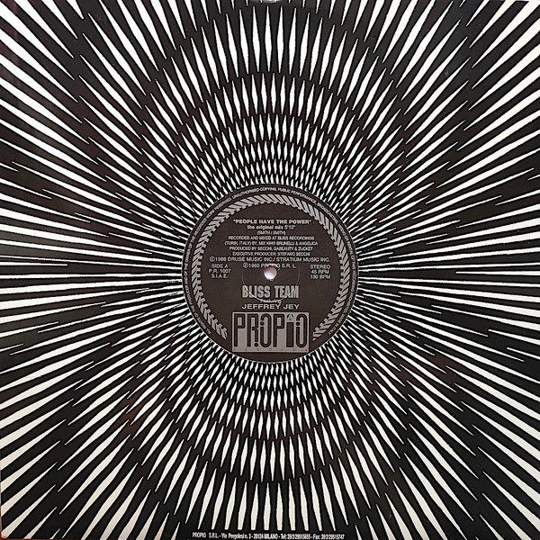 Bliss Team Featuring Jeffrey Jey - People Have The Power | Propio Records (P.R. 1007) - 3 Bliss Team Featuring Jeffrey Jey - People Have The Power | Propio Records (P.R. 1007) - 3