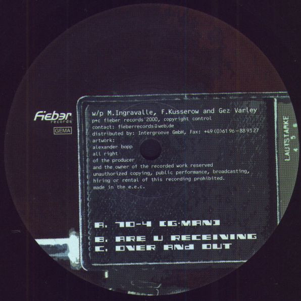 Frank Ingram Featuring G-Man - 10-4 | Fieber Records (Fieber 019) - main