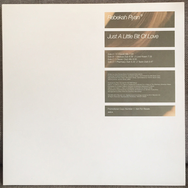 Rebekah Ryan - Just A Little Bit Of Love (Promo 1) | MCA Records (WMCST 40063)