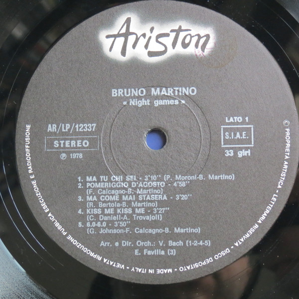Bruno Martino - Night Games | Ariston (AR/LP/12337) - 3