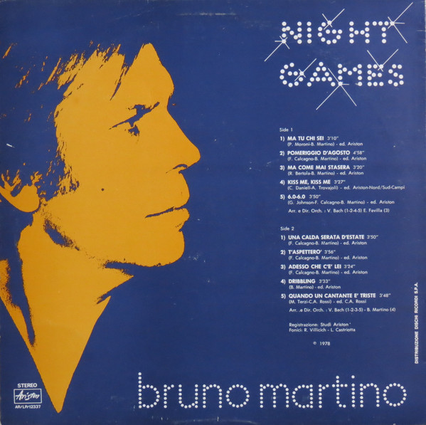 Bruno Martino - Night Games | Ariston (AR/LP/12337) - 2
