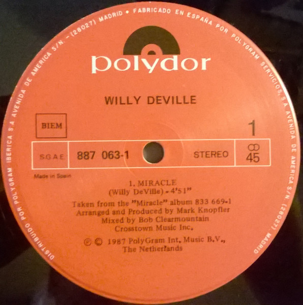 Willy DeVille - Miracle | Polydor (887 063-1) - 3