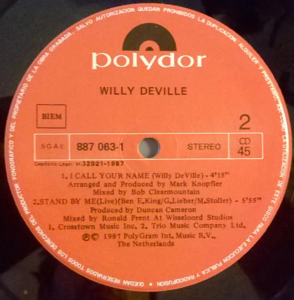 Willy DeVille - Miracle | Polydor (887 063-1) - 4