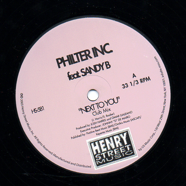 Philter Inc. Feat. Sandy B - Next To You | Henry Street Music (HS 581) - 3 Philter Inc. Feat. Sandy B - Next To You | Henry Street Music (HS 581) - 3