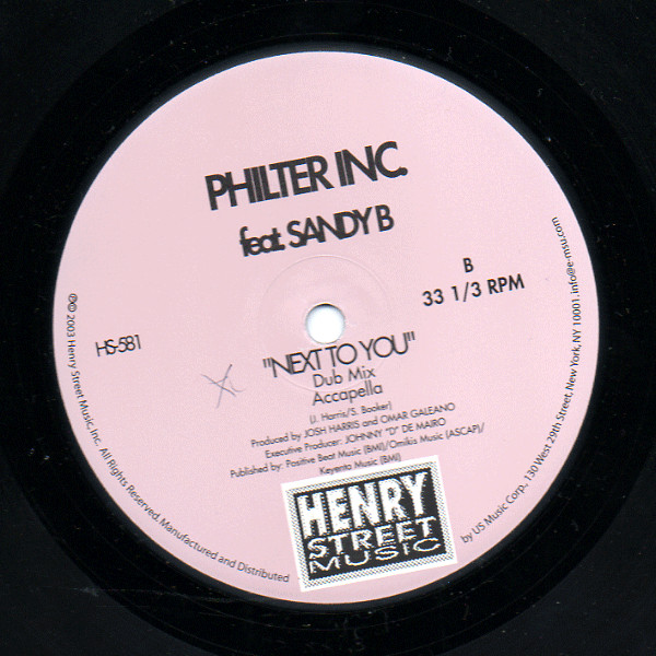 Philter Inc. Feat. Sandy B - Next To You | Henry Street Music (HS 581) - 2 Philter Inc. Feat. Sandy B - Next To You | Henry Street Music (HS 581) - 2