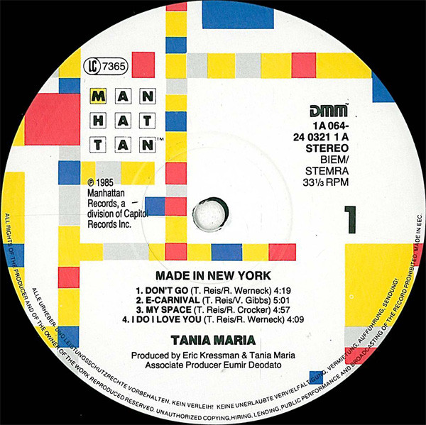 Tania Maria - Made In New York | Manhattan Records (1A 064-24 0321 1)