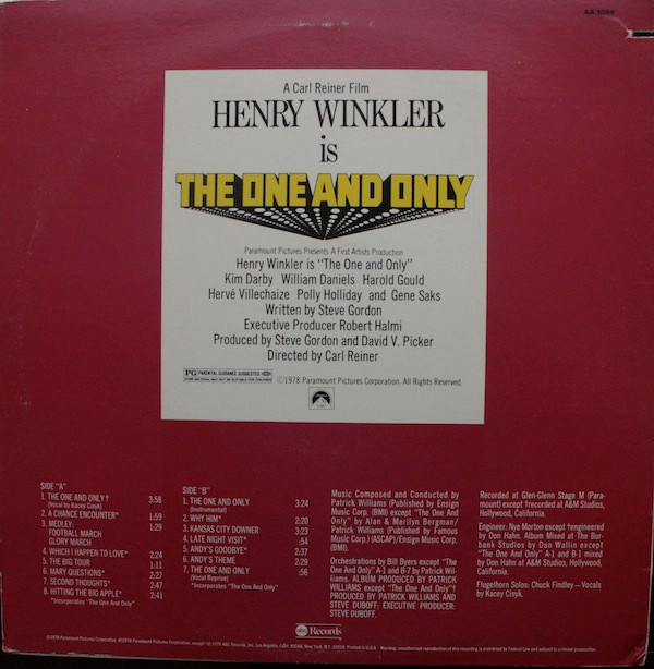 Patrick Williams - The One And Only - Original Motion Picture Soundtrack | ABC Records (AA 1059)