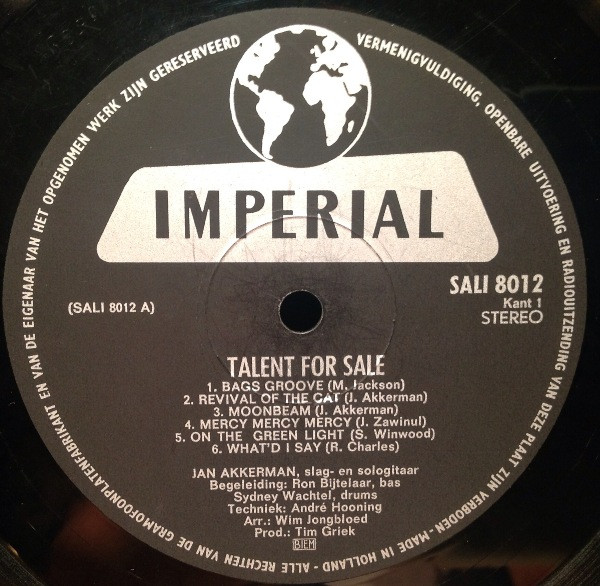 Jan Akkerman - Talent For Sale | Imperial (SALI 8012) - 3 Jan Akkerman - Talent For Sale | Imperial (SALI 8012) - 3