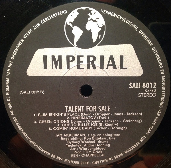 Jan Akkerman - Talent For Sale | Imperial (SALI 8012) - 4 Jan Akkerman - Talent For Sale | Imperial (SALI 8012) - 4
