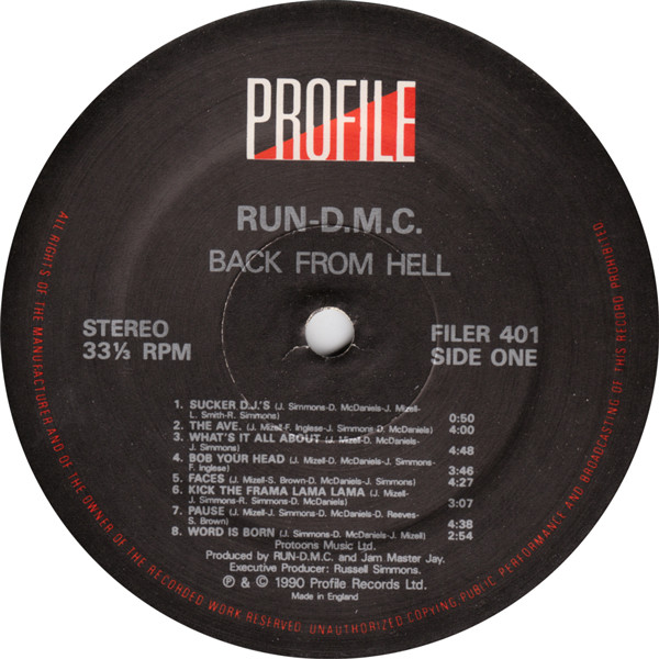 Run-DMC - Back From Hell | Profile Records (FILER 401) - 3