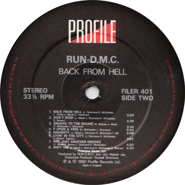 Run-DMC - Back From Hell | Profile Records (FILER 401) - 4