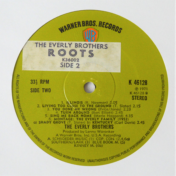 Everly Brothers - Roots | Warner Bros. Records (K46128) - 3