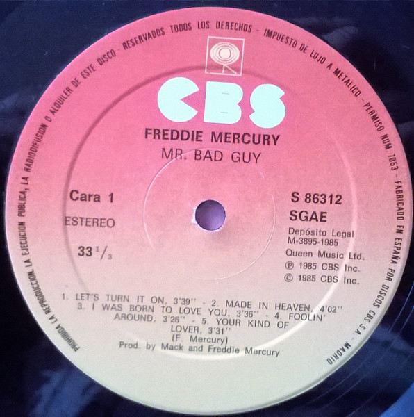 Freddie Mercury - Mr. Bad Guy | CBS (S 86312) - 3 Freddie Mercury - Mr. Bad Guy | CBS (S 86312) - 3