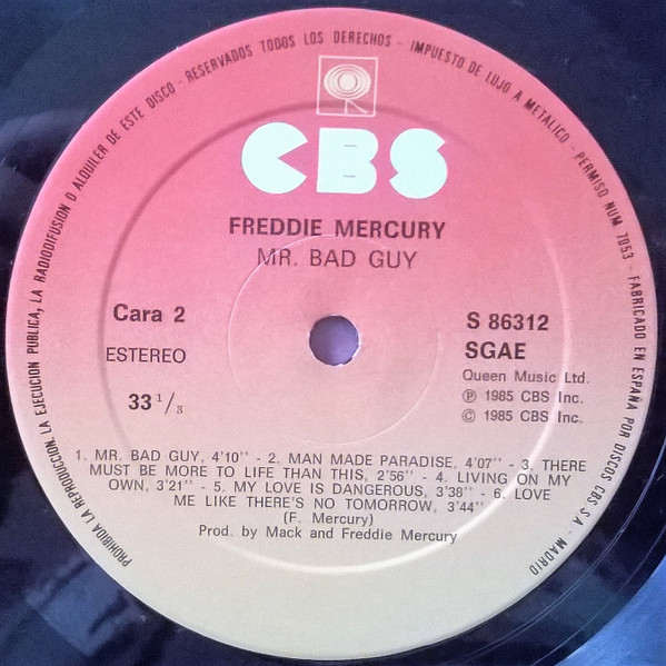 Freddie Mercury - Mr. Bad Guy | CBS (S 86312) - 4 Freddie Mercury - Mr. Bad Guy | CBS (S 86312) - 4