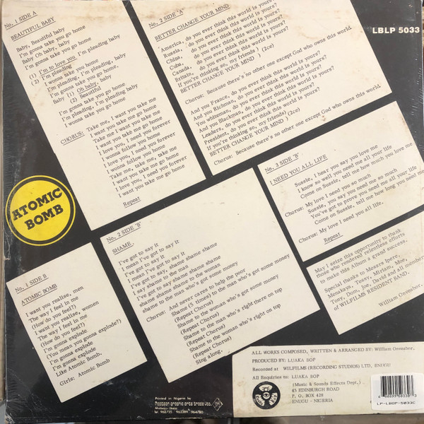 William Onyeabor - Atomic Bomb | Luaka Bop (LBLP5033C) - 2