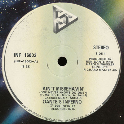 Dante's Inferno - Ain't Misbehavin' | Infinity Records (INF 16003) Dante's Inferno - Ain't Misbehavin' | Infinity Records (INF 16003)