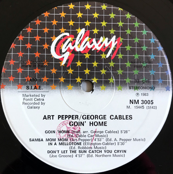 Art Pepper And George Cables - Goin' Home | Galaxy (NM 3005) - 3