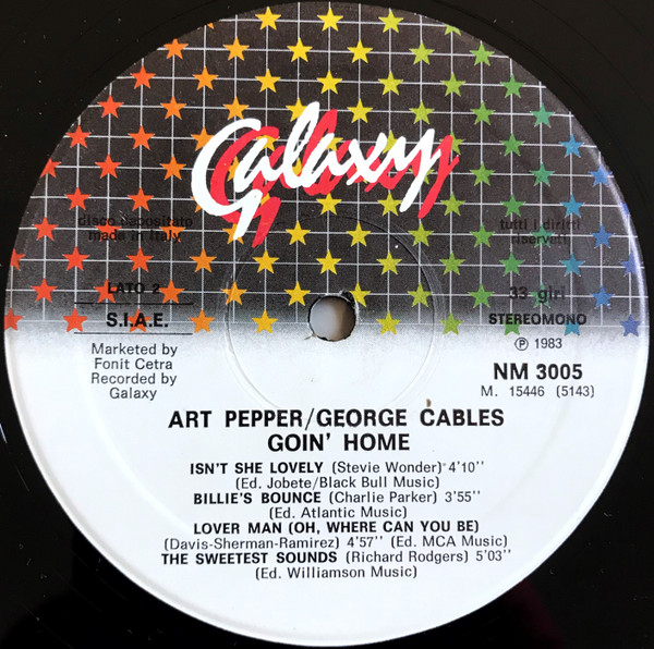 Art Pepper And George Cables - Goin' Home | Galaxy (NM 3005) - 4