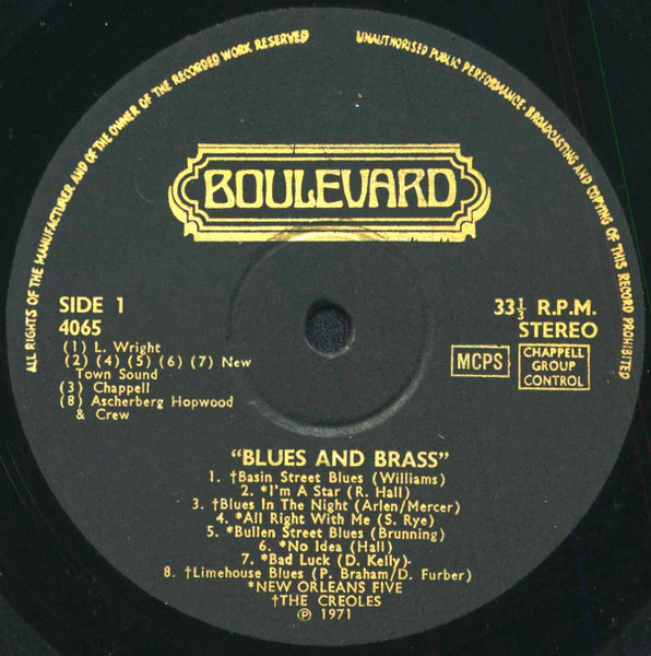 The Creoles , New Orleans Five - Blues N' Bras | Boulevard (4065) - 3