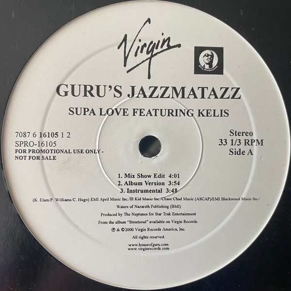 Guru - Supa Love / Hustlin' Daze | Virgin (SPRO-16105)
