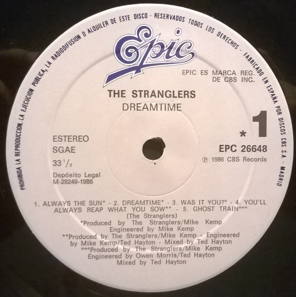 The Stranglers - Dreamtime | Epic (EPC 26648) - 4