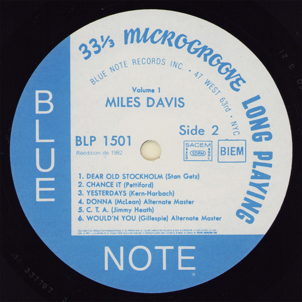 Miles Davis - Volume 1 | Blue Note (BLP 1501) - 4