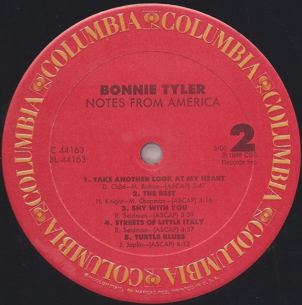 Bonnie Tyler - Notes From America | Columbia (FC 44163) - 4