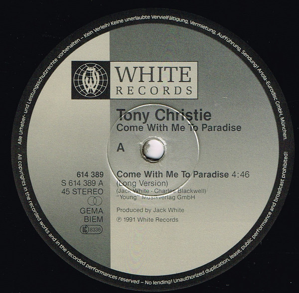 Tony Christie - Come With Me To Paradise | White Records (614 389) - 3 Tony Christie - Come With Me To Paradise | White Records (614 389) - 3