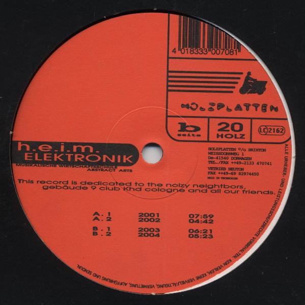 H.E.I.M. Elektronik - 2001-4 | Holzplatten (HOLZ 20) - 2
