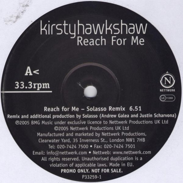 Kirsty Hawkshaw - Reach For Me | Nettwerk (P33259-1)