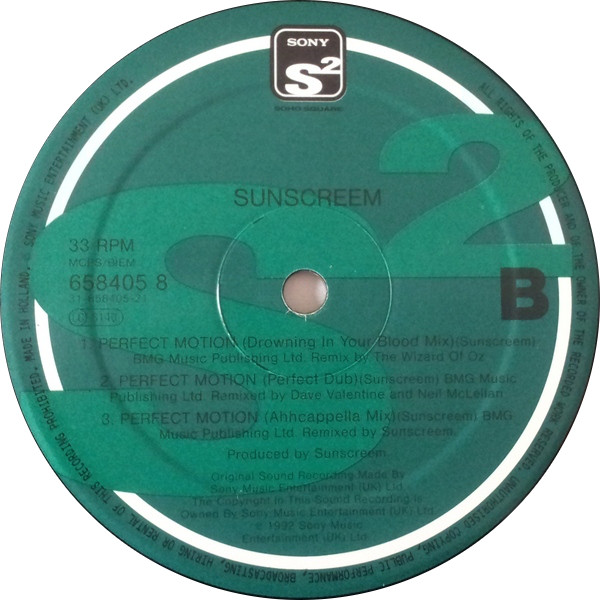Sunscreem - Perfect Motion Remixes | Sony Soho Square (658405 8) - 4