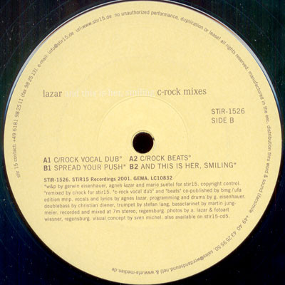 Lazar - And This Is Her, Smiling (C-Rock Mixes) | STIR15 Recordings (STiR-1526)