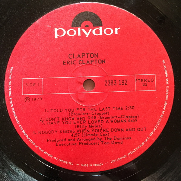 Eric Clapton - Clapton | Polydor (2383 192) - 3 Eric Clapton - Clapton | Polydor (2383 192) - 3