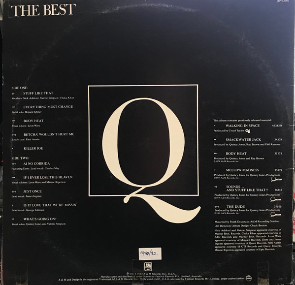 Quincy Jones - The Best | A&M Records (L-37763 (SP-3200)) - 4