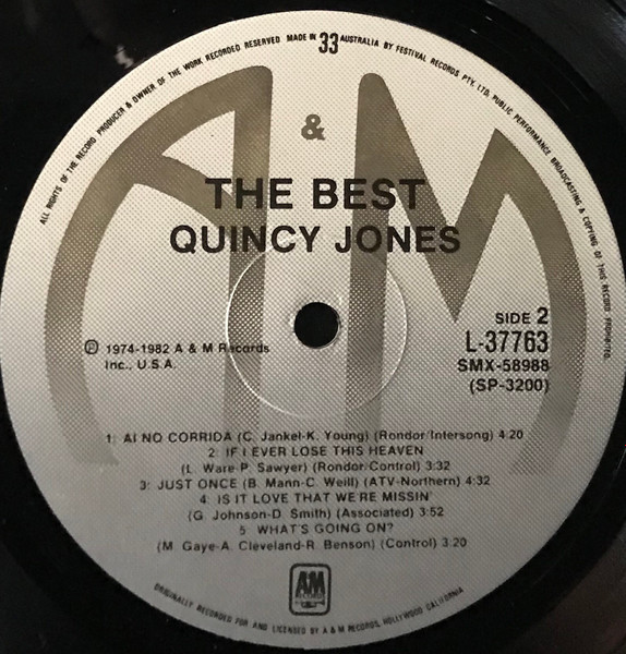 Quincy Jones - The Best | A&M Records (L-37763 (SP-3200)) - 3