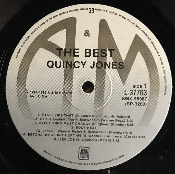 Quincy Jones - The Best | A&M Records (L-37763 (SP-3200)) - 2