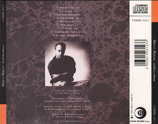 Marco Masini - Malinconoia | Ricordi (CDMRL 6433) - 2