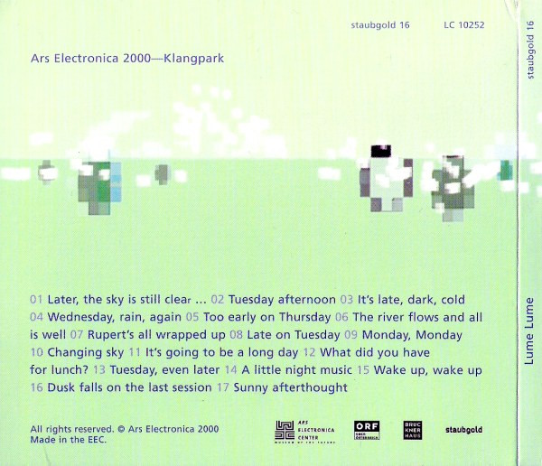 Alexander Balanescu , Isabella Bordoni , Rupert Huber , Sergio Messina , Siegfried Ganhör , to rococo rot - Lume Lume | Staubgold (staubgold 16) - 2