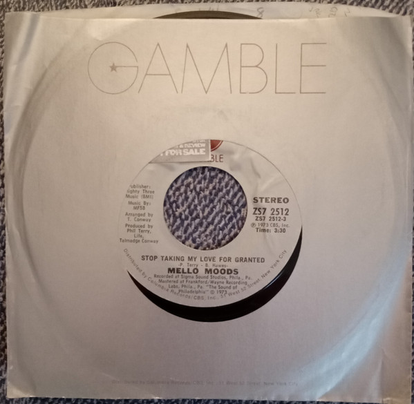 The Mellow Moods - Stop Taking My Love For Granted / Inspirational Pleasure | Gamble (ZS7 2512)