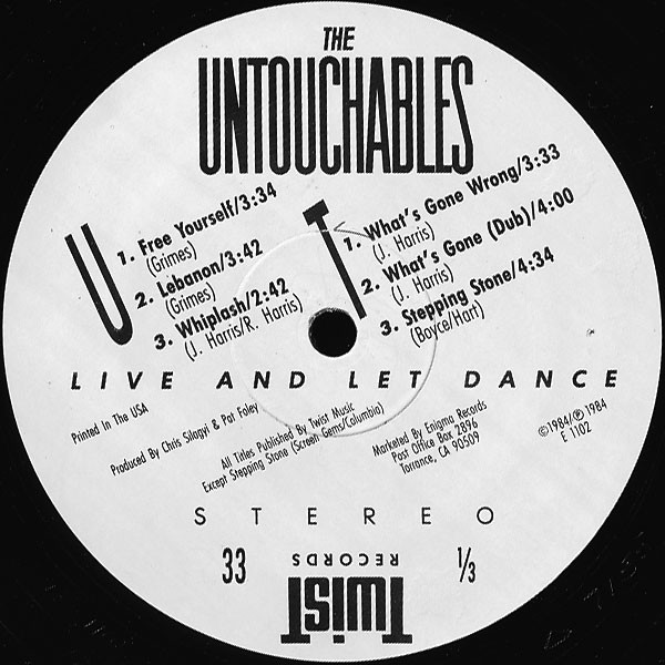 The Untouchables - Live And Let Dance | Twist Records (E-1102) - 3 The Untouchables - Live And Let Dance | Twist Records (E-1102) - 3
