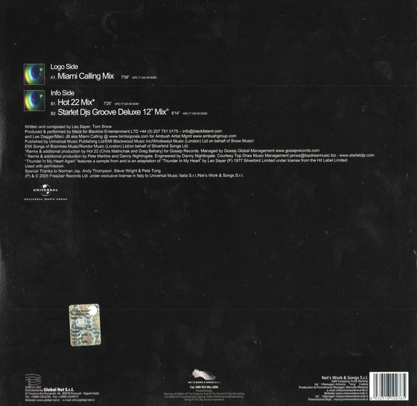 Meck Feat. Leo Sayer - Thunder In My Heart Again | Net's Work & Songs S.r.l. (NWI 055 Mix 2006) - 2