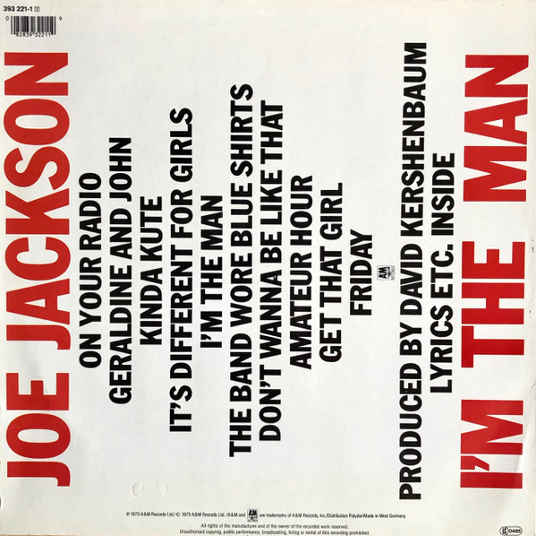 Joe Jackson - I'm The Man | A&M Records (393 221-1) - 2