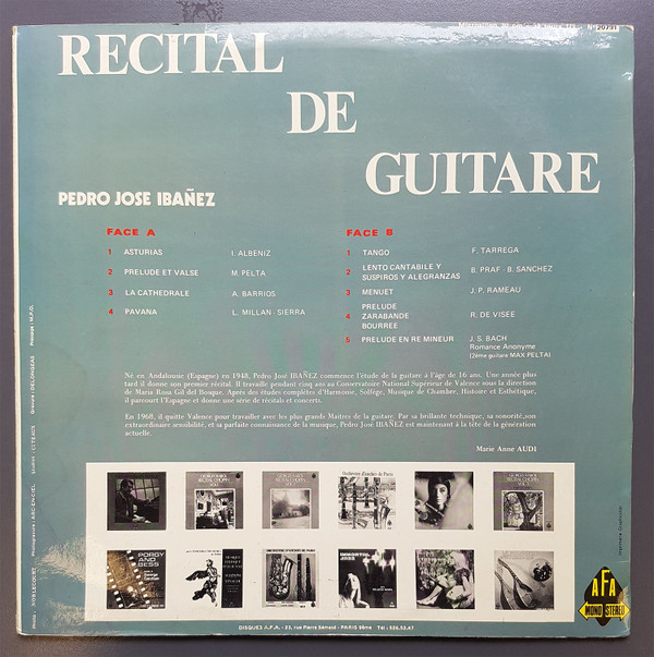 Pedro-José Ibanez - Recita De Guitare | AFA (20791) - main Pedro-José Ibanez - Recita De Guitare | AFA (20791) - main