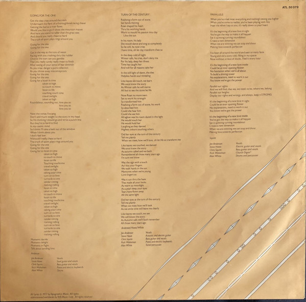 Yes - Going For The One | Atlantic (ATL 50 379) - 3
