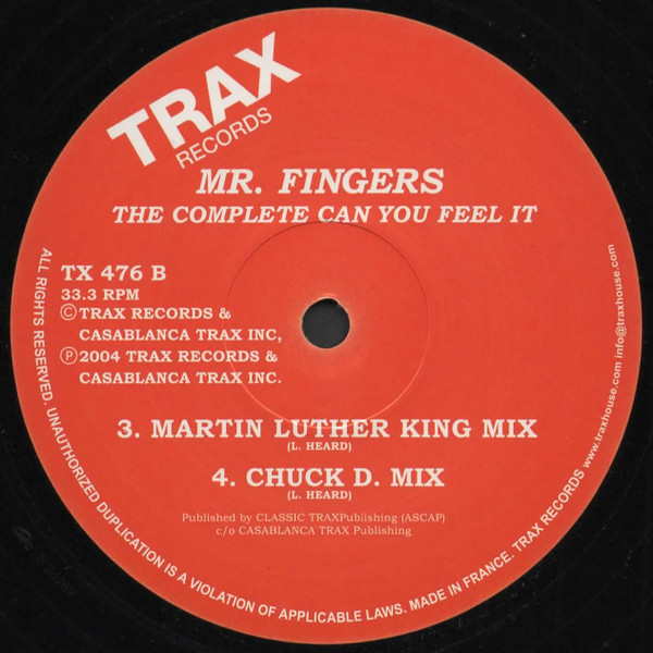 Mr. Fingers - The Complete Can You Feel It | Trax Records (TX 476) - 2