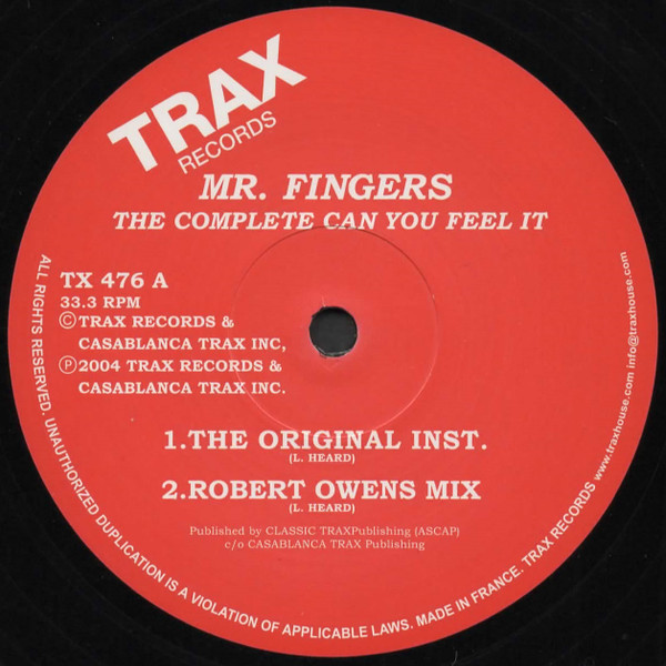 Mr. Fingers - The Complete Can You Feel It | Trax Records (TX 476)
