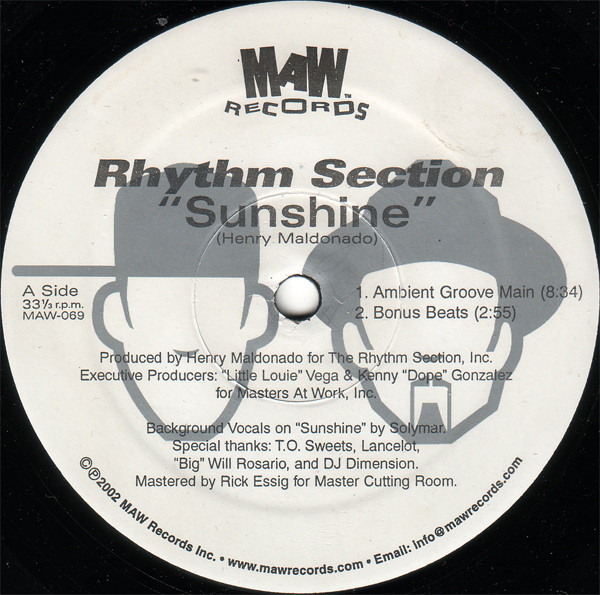 Rhythm Section - Sunshine / Praise | MAW Records (MAW-069) - 2